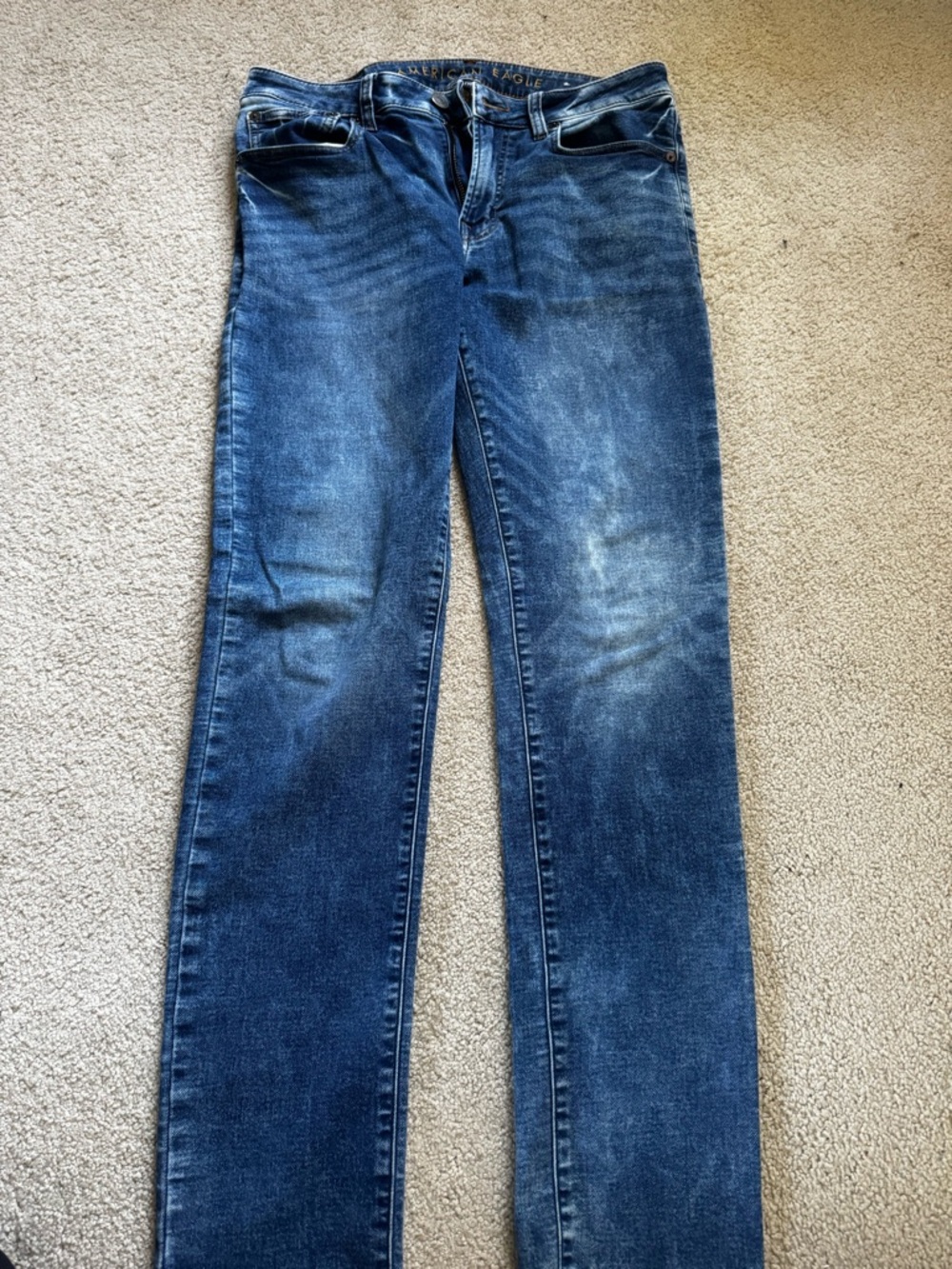 American Eagle Outfitters Men's Dark Blue Straight Jeans